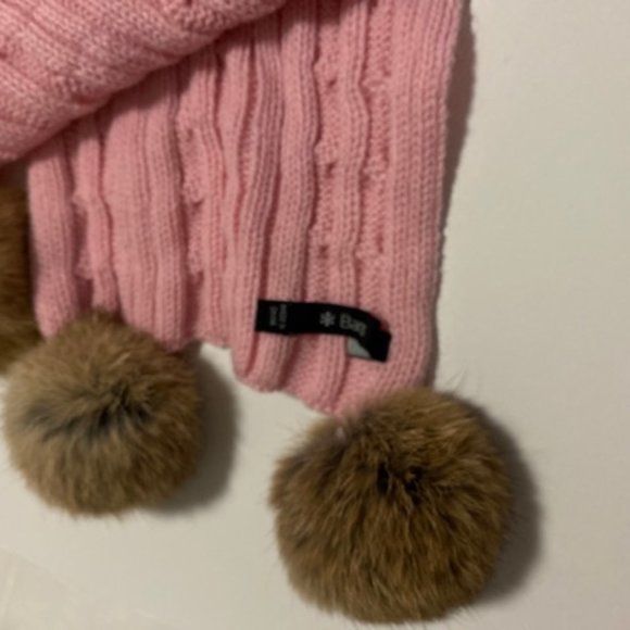 NWT Barts Emily Scarf with fur pom-poms